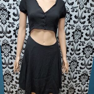 Renvy Black Cutout Midi Dress